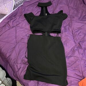 Express black cut out mini dress  👠🖤💋